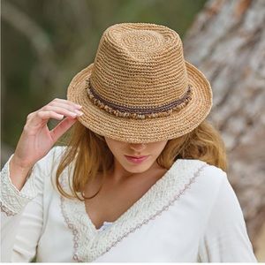 Wallaroo Tahiti Hat Black Beaded Accent